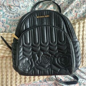 Michael Kors Black Quilted Backpack